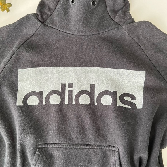 Adidas | Black Mock Neck Hooded Sweatshirt - Picture 5 of 9